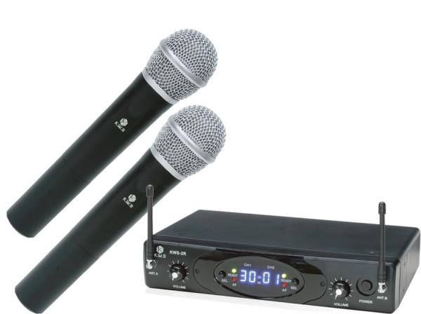 K.W.S by キクタニミュージック KWS-2H/H ◆ デュアルワイヤレスシステム ワイヤレスハンドマイク 2本+受信機のセット