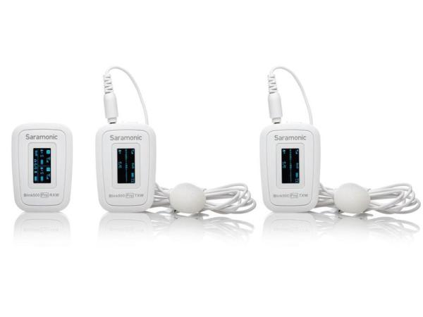 Saramonic サラモニック BLINK500 PRO B2W-JP ◆ ディスプレイ搭載 2.4GHz 2ch ワイヤレスマイクシステム ラべリアマイク付属 ホワイトモデル