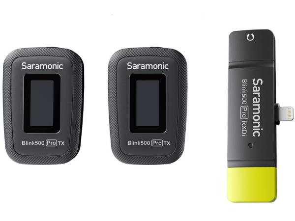 Saramonic サラモニック BLINK500 PRO B4-JP ◆ Lightning接続モデル ディスプレイ搭載 2.4GHz 2ch ワイヤレスマイクシステム ラべリアマイク付属