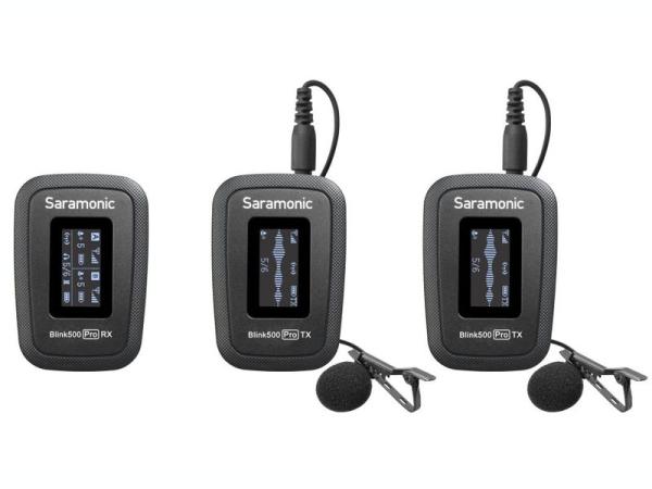 Saramonic サラモニック BLINK500 PRO B2-JP ◆ ディスプレイ搭載 2.4GHz 2ch ワイヤレスマイクシステム ラべリアマイク付属 ブラックモデル