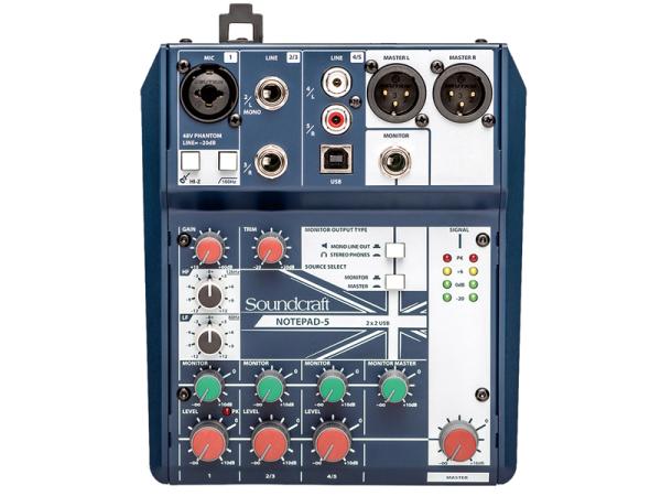 SOUND CRAFT サウンドクラフト Notepad 5 ◆ 5ch小型ミキサー PCとUSB接続でオーディオインターフェースとしても使用できます