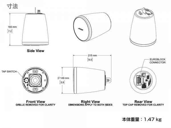 BOSE ボーズ FS2PB BLK 1ペア ( 2台 ) ペンダント スピーカー