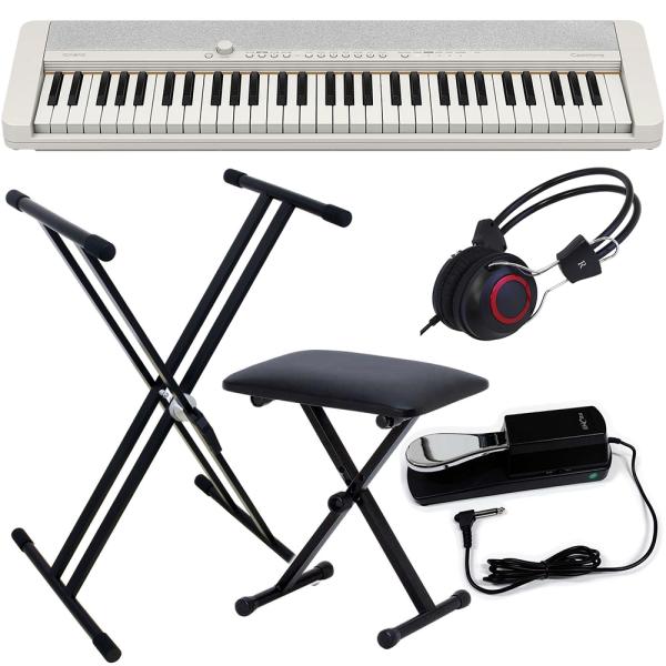 CASIO カシオ CT-S1 WE 簡易練習セット ポータブルキーボード カシオトーン ホワイト