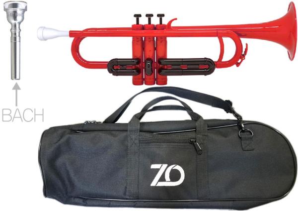 ZO ( ゼットオー ) トランペット TP-01BK レッド アウトレット プラスチック 管楽器 trumpet RED BACHマウスピース セット C　北海道 沖縄 離島不可