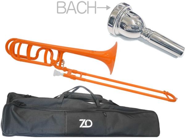 ZO ( ゼットオー ) TB-11 テナーバス トロンボーン オレンジ アウトレット プラスチック 太管 Tenor bass trombone orange BACHマウスピース セット C　北海道 沖縄 離島不可