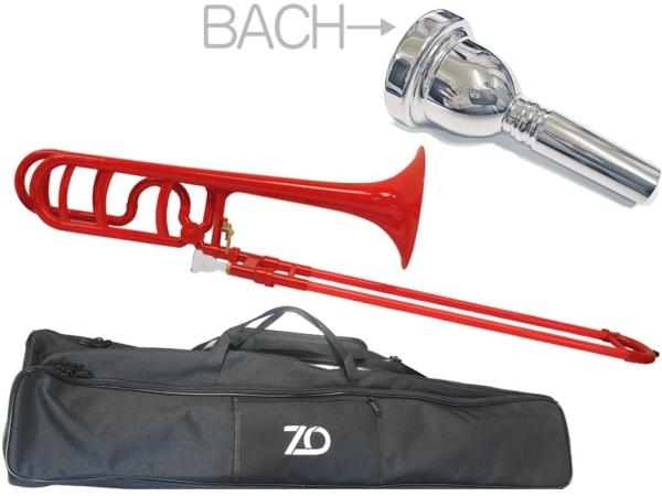 ZO ゼットオー TB-01 テナーバス トロンボーン レッド アウトレット プラスチック 太管 Tenor bass trombone RED BACHマウスピース セット C　北海道 沖縄 離島不可