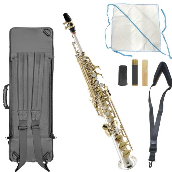 Kenny G Saxophones ( ケニーGサックス ) KGSSLS-GIV ストレート ソプラノサックス ネック一体型 銀メッキ イエローブラス 管楽器 Soprano Saxophone SILVER　北海道 沖縄 離島不可