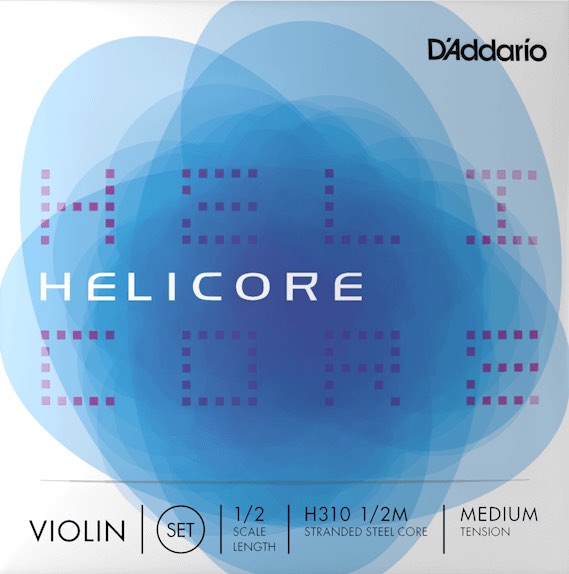 D'Addario ダダリオ H310 1/2M ヘリコア バイオリン弦 1/2サイズ 4本 セット ミディアムテンション Helicore Violin Strings　北海道 沖縄 離島不可
