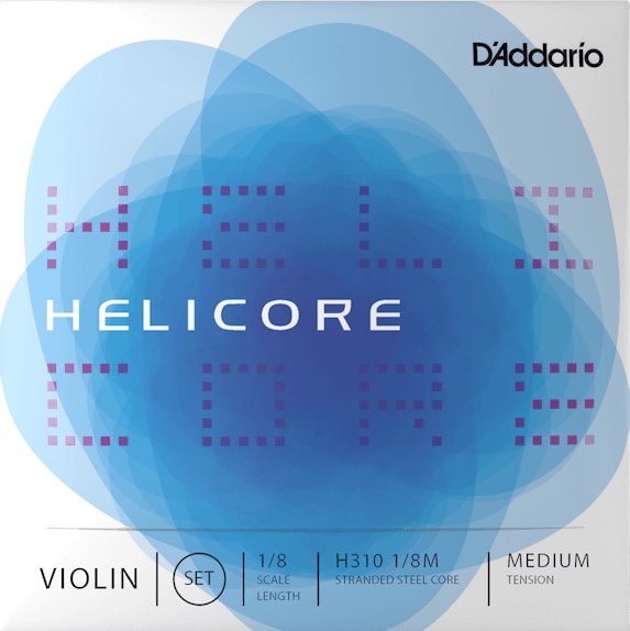 D'Addario ダダリオ H310 1/8M ヘリコア バイオリン弦 1/8サイズ 4本 セット ミディアムテンション Helicore Violin Strings　北海道 沖縄 離島不可