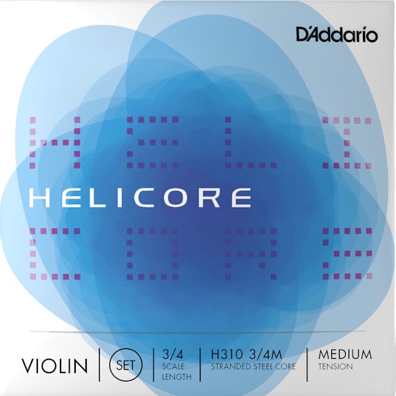 D'Addario ダダリオ H310 3/4M ヘリコア バイオリン弦 3/4サイズ 4本 セット ミディアムテンション Helicore Violin Strings　北海道 沖縄 離島不可