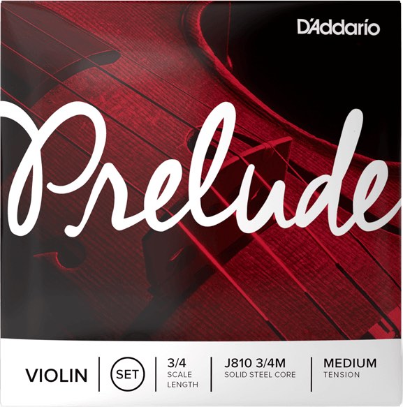 D'Addario ダダリオ J810 3/4M プレリュード バイオリン弦 3/4サイズ 4本 セット ミディアムテンション Prelude Violin Strings set　北海道 沖縄 離島不可