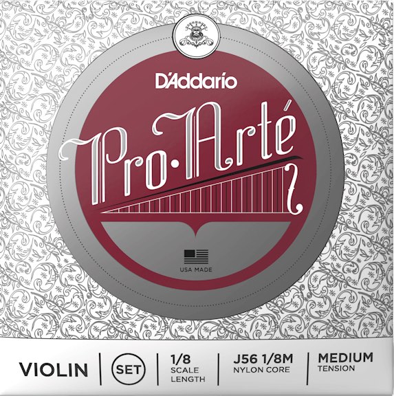 D'Addario ダダリオ J56 1/8M プロアルテ バイオリン弦 1/8サイズ 4本 セット ミディアムテンション Pro・Arte Violin Strings set　北海道 沖縄 離島不可