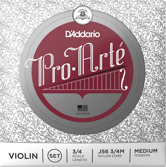 D'Addario ダダリオ J56 3/4M プロアルテ バイオリン弦 3/4サイズ 4本 セット ミディアムテンション Pro・Arte Violin Strings set　北海道 沖縄 離島不可