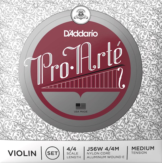 D'Addario ( ダダリオ ) J56W 4/4M WND-E プロアルテ バイオリン弦 4/4サイズ 4本 セット ミディアム Pro・Arte Wound E Violin Strings set　北海道 沖縄 離島不可