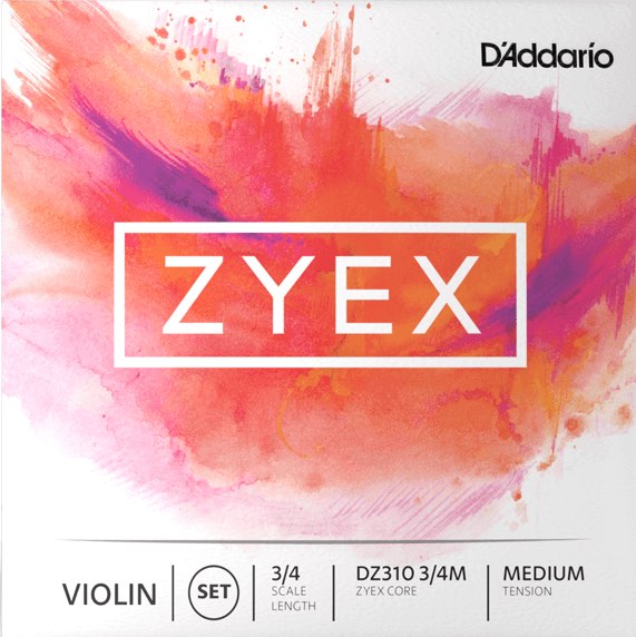 D'Addario ダダリオ DZ310 3/4M Zyex ザイエックス バイオリン弦 3/4サイズ 4本 セット ミディアムテンション Violin Strings set　北海道 沖縄 離島不可