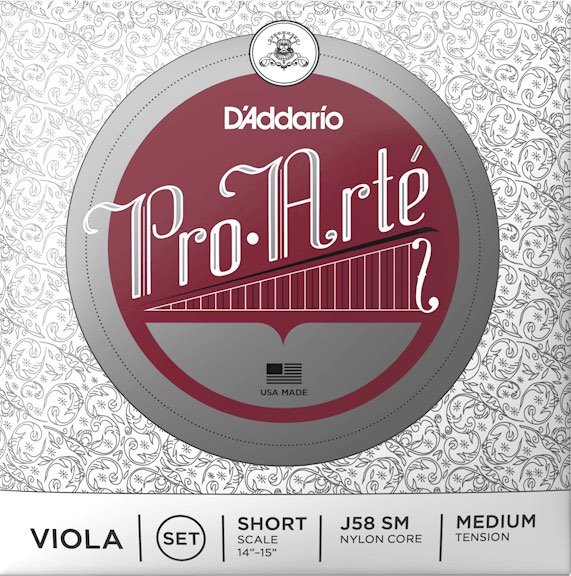 D'Addario ダダリオ J58 SM PROARTE  ビオラ弦 4本 セット プロアルテ ヴィオラ弦 Pro・Arte Viola Strings set Short Scale MEDIUM TENSION　北海道 沖縄 離島不可