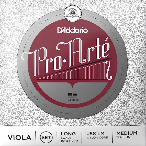D'Addario ダダリオ J58 LM PROARTE  ビオラ弦 4本 セット プロアルテ ヴィオラ弦 Pro・Arte Viola Strings set Long Scale MEDIUM TENSION　北海道 沖縄 離島不可