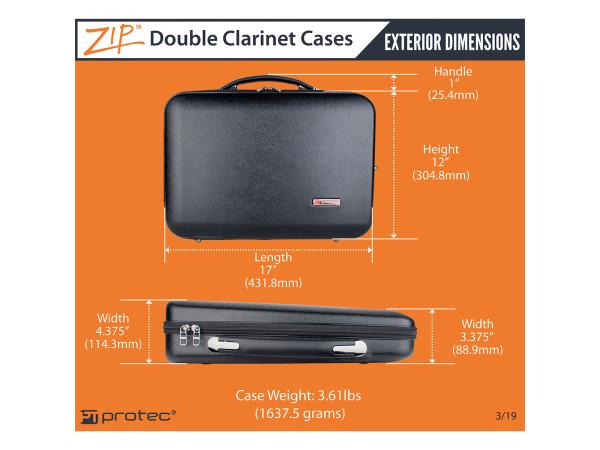 PROTEC プロテック BM307D クラリネット ダブルケース ABS樹脂製 B♭管
