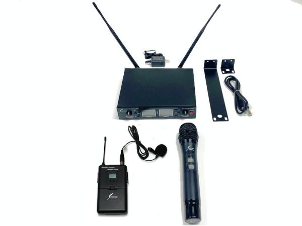 SOUNDPURE サウンドピュア 8011IIハンドマイク1本+タイピンマイク/送信機 1式 +2chハーフラックサイズ受信機セット ◆ デュアルチャンネル 最大6派同時使用可能