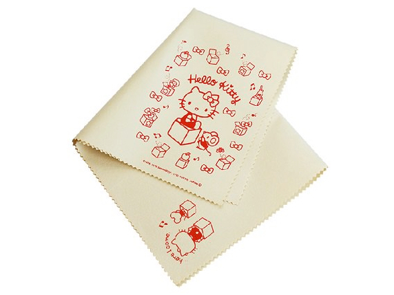  ハローキティ アイボリー 箱乗り キティちゃん ポリシングクロス 管楽器 お手入れ クロス 1枚 polishing cloth Hello Kitty ivory　北海道 沖縄 離島不可