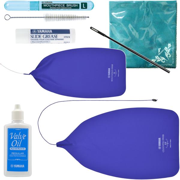  細管 ユーフォニアム お手入れセット バルブオイル スライドグリス クリーニングスワブ マウスピースブラシ セットB　北海道 沖縄 離島不可