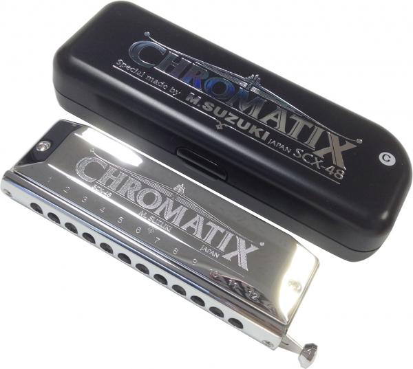 SUZUKI スズキ SCX-48 クロマチックハーモニカ 12穴 日本製 スライド式 ハーモニカ 樹脂ボディ 楽器 Chromatic Harmonica　北海道 沖縄 離島不可