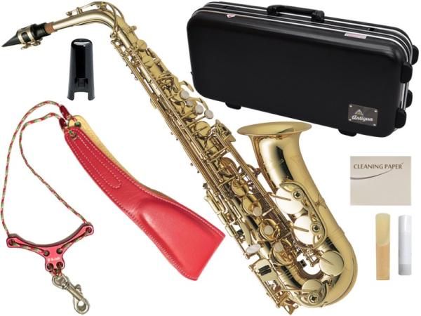 Antigua  アンティグア AS3108 アウトレット アルトサックス スタンダード GL ラッカー ゴールド Alto saxophone standard バードストラップ セット K　北海道 沖縄 離島不可
