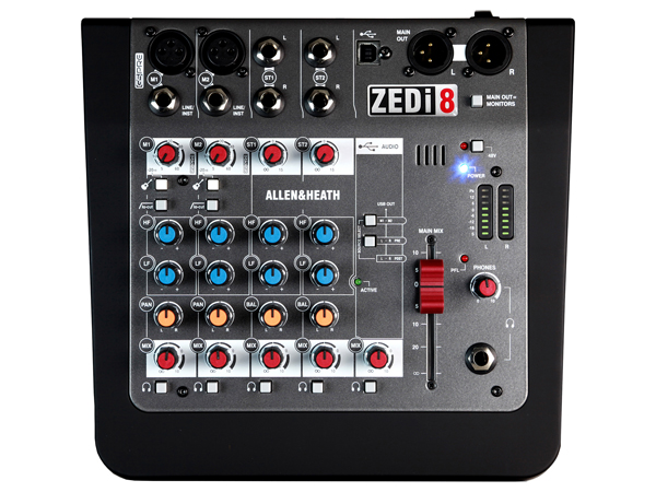 ALLEN&HEATH アレンアンドヒース ZEDi-8 ◆ USBインターフェイス機能搭載 8chアナログミキサー (マイク入力2ch) ◆ ZEDi8
