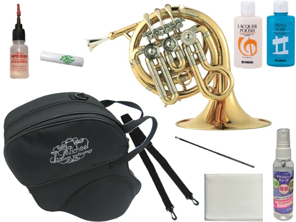 J Michael Jマイケル 3年保証 PFH-500 ポケットホルン 新品アウトレット ラッカー ゴールド ミニフレンチホルン セットF　以下対応不可 北海道 沖縄 離島 代引き 同梱
