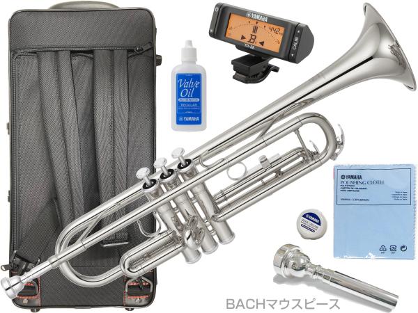 YAMAHA ヤマハ YTR-3335S トランペット 銀メッキ リバース シルバー 管楽器 B♭ Trumpet BACHマウスピース セット L　北海道 沖縄 離島 不可