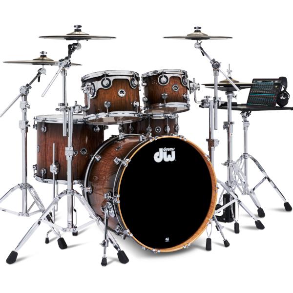 DW ディーダブル DWe 5-Piece Complete Bundle Kit Candy Black Burst over Curly Maple Exotic