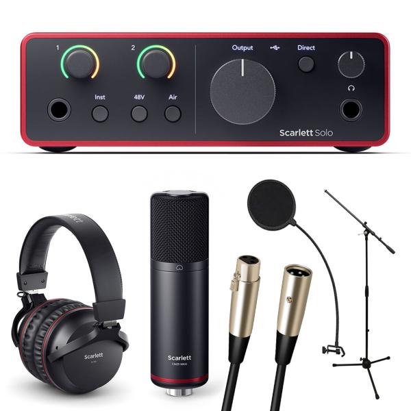 Focusrite フォーカスライト Scarlett Solo StudioPack (gen4) マイクスタンドセット オーディオインターフェイス DAW DTM 国内正規品