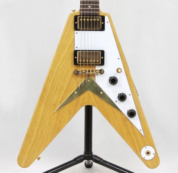 Gibson Custom Shop 1958 Korina Flying V Reissue (White Pickguard) / Natural #831436