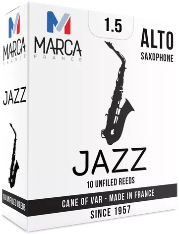 MARCA マーカ ジャズ アルトサックス リード 1.5 アンファイルドカット 10枚 1箱 Alto saxophone reed JAZZ unfiled cut 1-1/2　北海道 沖縄 離島不可