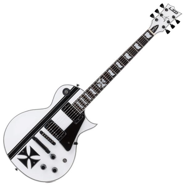 LTD ( エルティーディー ) IRON CROSS Snow White w/Stripes Graphic ジェイムズ・ヘットフィールド	James Hetfield メタリカ METALLICA