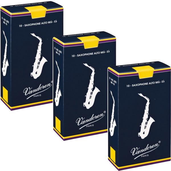 vandoren バンドーレン SR213 2箱 アルトサックス リード トラディショナル 3番 1箱 10枚 バラ 3箱 30枚 セット Alto saxophone traditional reeds 3.0　北海道 沖縄 離島不可
