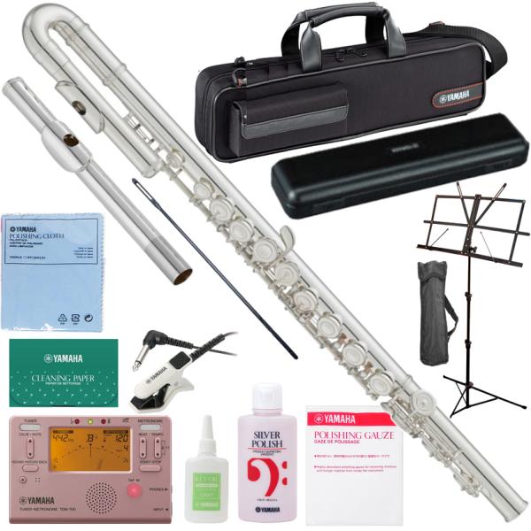 YAMAHA ヤマハ 3年保証 YFL-212U フルート 子ども用 U字管 ストレート付き 銀メッキ 管楽器 セットE　以下は対応不可 北海道 沖縄 離島