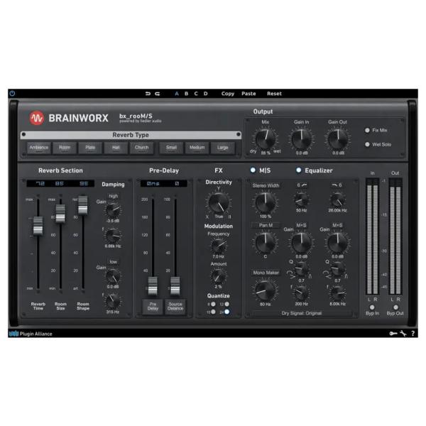 Plugin Alliance プラグインアライアンス Brainworx bx_rooMS リバーブ エフェクト プラグイン
