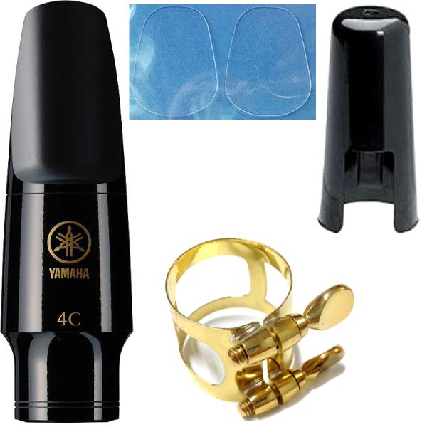 YAMAHA ヤマハ AS-4C アルトサックス マウスピース リガチャー キャップ スタンダード 正締め 4C Alto saxophone mouthpiece セット G　北海道 沖縄 離島不可