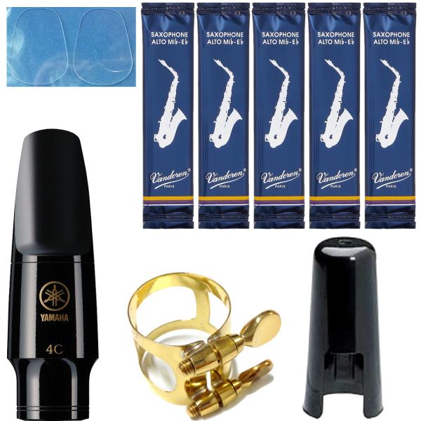 YAMAHA ( ヤマハ ) AS-4C アルトサックス マウスピース リガチャー キャップ スタンダード 正締め 4C Alto saxophone mouthpiece セット H　北海道 沖縄 離島不可