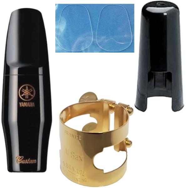 YAMAHA ( ヤマハ ) AS-4CM アルトサックス マウスピース カスタム ラバー alto saxophone hard rubber mouthpieces BONADE リガチャー セット B　北海道 沖縄 離島不可