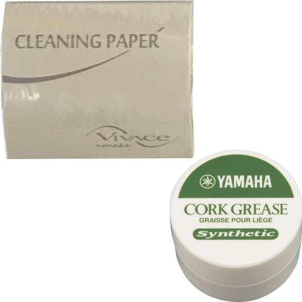 VIVACE ヴィヴァーチェ クリーニングペーパー 木管楽器 お手入れ用品 クラリネット サックス cleaning paper ヤマハ CG4 コルクグリス セット B　北海道 沖縄 離島不可