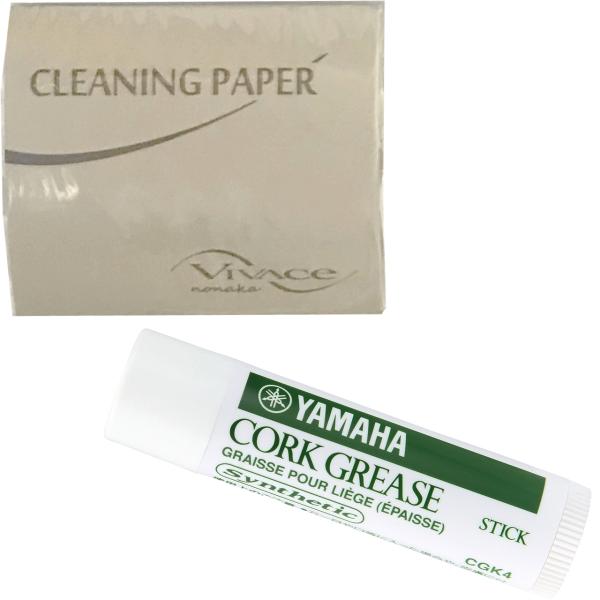 VIVACE ヴィヴァーチェ クリーニングペーパー 木管楽器 お手入れ用品 クラリネット サックス cleaning paper ヤマハ CGK4 コルクグリス セット C 北海道 沖縄 離島不可