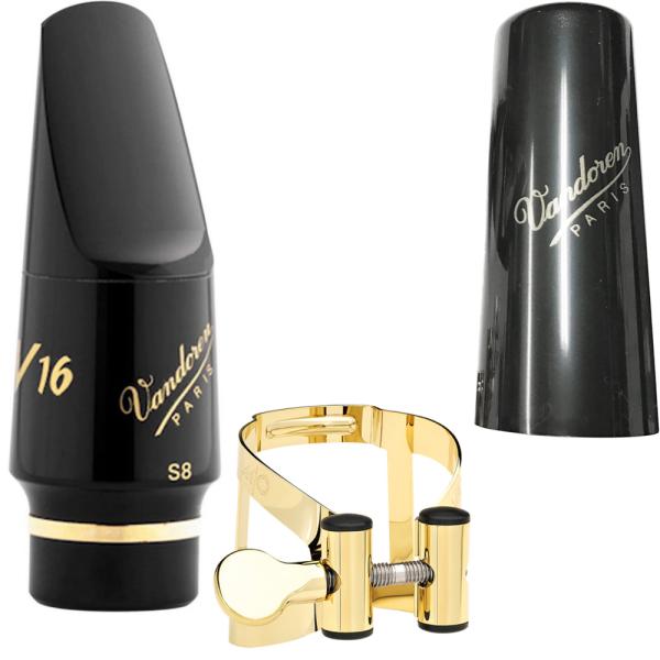 vandoren バンドーレン SM804 ソプラノサックス S8 マウスピース V16 ラバー soprano saxophone Mouthpieces MOリガチャー セット A　北海道 沖縄 離島不可