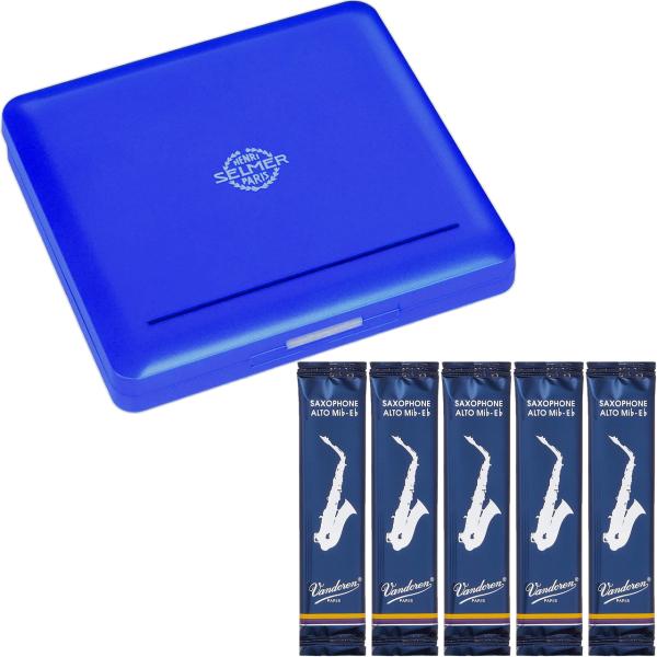  アルトサックス リードケース オーシャンブルー 10枚用 収納 プラスチックalto saxophone reed case pink vandorenリード セット A　北海道 沖縄 離島不可