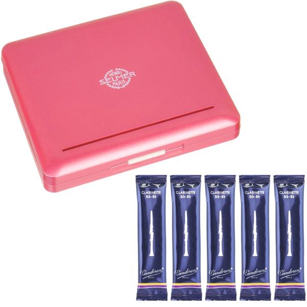  B♭ クラリネット リードケース チェリーレッド 12枚用 収納 プラスチック clarinet reed case vandorenリード セット A　北海道 沖縄 離島不可