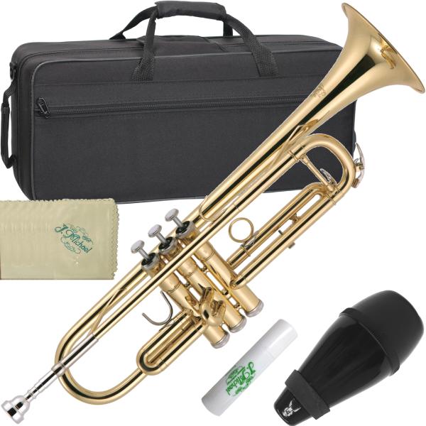 J Michael Jマイケル 3年保証 TR-200 トランペット アウトレット ラッカー ゴールド 管楽器 B♭ Trumpet セットQ　北海道 沖縄 離島不可 代引不可 同梱不可