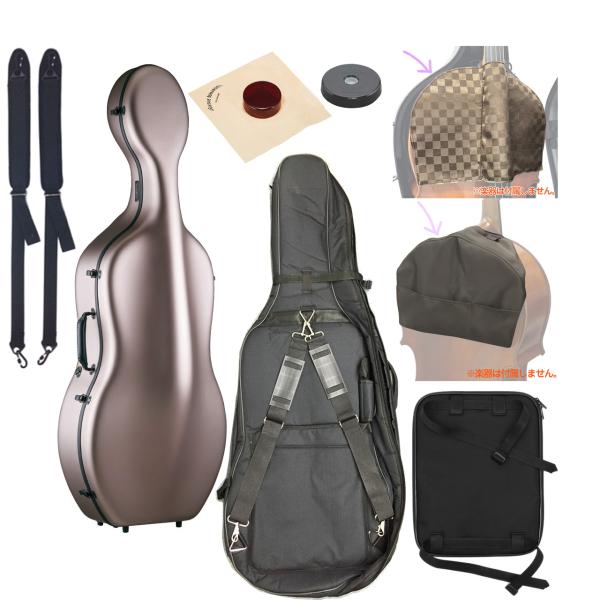 Carbon Mac カーボンマック CFC-L チェロケース シャンパンゴールド CPG カーボンマックライト ハードケース cello champagne gold セットC　北海道 沖縄 離島 代引き 不可