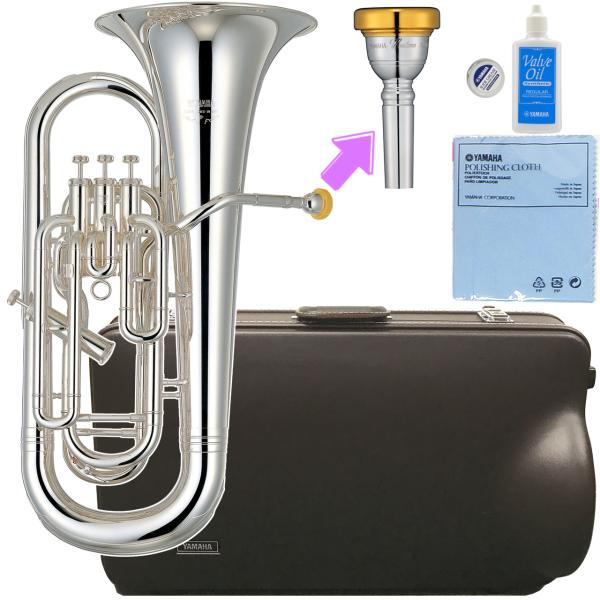 YAMAHA ヤマハ 5年保証サポート対象 YEP-621S ユーフォニアム 銀メッキ 4ピストン 太管 Euphonium 管楽器 Schilke BACHマウスピース セットM　北海道 沖縄 離島不可