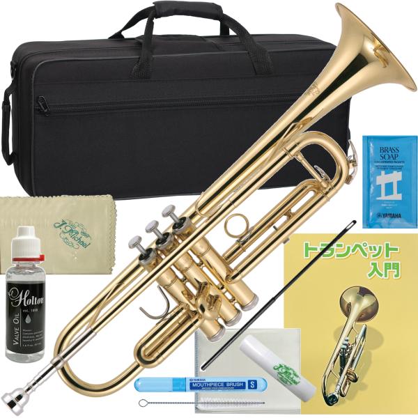 J Michael Jマイケル 3年保証 TR-200 トランペット ラッカー ゴールド 管楽器 B♭ Trumpet gold セットT　北海道 沖縄 離島不可 代引不可 同梱不可
